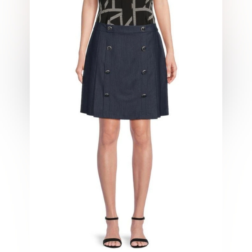Ann Taylor Black Double-Breasted Skirt